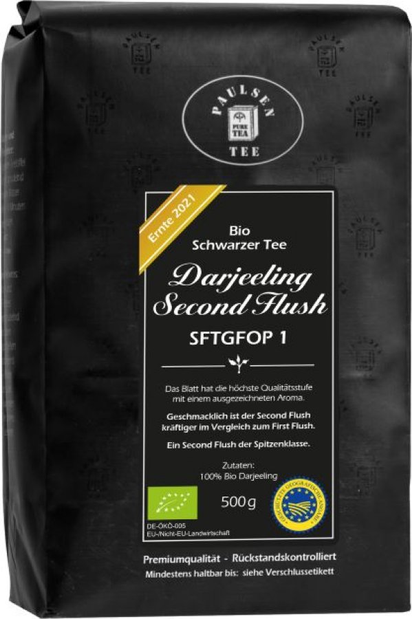 Bio Darjeeling Second Flush SFTGFOP1, schwarzer Tee, Ernte 2021